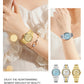 CURREN Women's Watch New Two- Tone Bracelet Quartz Wristwatch with Luminous Hands Luxury Shiny Dial with Stainless Steel Band