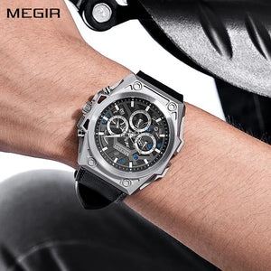 MEGIR Men's Watches Waterproof Sports Quartz Wristwatch with Chronograph Calendar Luminous Male Clock Relogio Masculino 4220