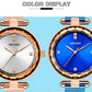 MEGIR Luxury Rose Gold Watch Women Bracelet Casual Quartz Wristwatches Steel Mesh Band Waterproof Ladies Watches Reloj Mujer