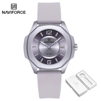 NAVIFORCE Ladies Watch For Women Silicone Strap Clock Quartz Wrist Watches for Women 5ATM Waterproof Casual Relogio Feminino