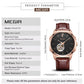 MEGIR Retro Men's Wristwatch Luxury Automatic Mechanical Watches Leather Sapphire 5ATM Waterproof Watch Relogio Masculino 62073