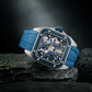 BODERRY Skeleton Watches Men's Square Titanium Automatic Mechanical STORM Luxury Clock 100M Waterproof Mechanical Watch For Men