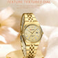 CURREN Women's Watch New Two- Tone Bracelet Quartz Wristwatch with Luminous Hands Luxury Shiny Dial with Stainless Steel Band