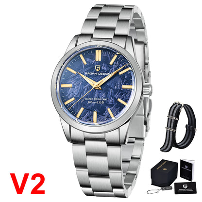 Pagani Design Men's Watch PD-1734 Japan Quartz Luminous Dial Stainless Steel Band 40MM Sapphire Glass Waterproof Wristwatch+GIFT
