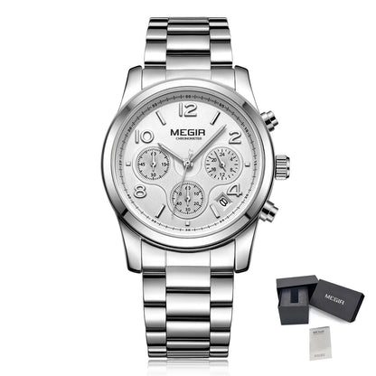 MEGIR Fashion Quartz Watches for Women Relogio Feminino Sport Wristwatch Lady Business Watch Clock Chronograph 24-hour 2057