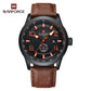 NAVIFORCE Trend Casual Wristwatch for Man Military Sports Water Resistant Leather Strap Men's Clock Quartz Calendar Male Watches