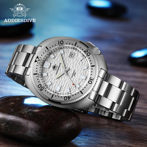 ADDIESDIVE Business Automatic Mechanical Man Watch Silver Premium Luxury 200M Dive Waterproof NH35A Stainless Steel Mens Watches