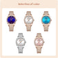 CURREN Classy Dress Watches for Women Stainless Steel Band Clock Female Rhinestone Dial Slim Wristwatches Ladies