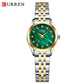 CURREN Ladies Watch with Two-Tone Stainless Steel Bracelet 28mm Dial with Rhinestones Markers Shimmering Shell Dial Elegant Idea
