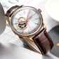 MEGIR Automatic Men's Watch Mechanical Movement Leather Strap Luxury Business Watches 5ATM Waterproof Big Dial Wristwatch 62057