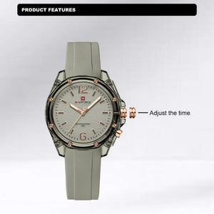 Women Watch NAVIFORCE Fashion Casual Quartz Watches Ladies Waterproof Wristwatch Silicone Band Girl Clock Relogio Feminino 6103