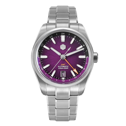 San Martin New 39mm Enamel JianZhan GMT Miyota 9075 Watch Luxury Gada Men Automatic Mechanical Dress Watch Chinese Style SN0144