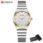 CURREN Luxury Classic Quartz Watch for Women Round Dial with Rhinestones Stainless Steel Bracelet Elegant Dress Wristwatch