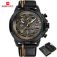 NAVIFORCE Mens Watches Top Brand Luxury Waterproof 24 Hour Date Quartz Watch Man Leather Sport Wrist Watch Men Waterproof Clock