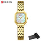 CURREN Luxury Minimalist Women's Watch with Stainless Steel Bracelet Elegant Dress Quartz Wristwatches with Shell Dial