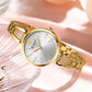 CURREN Luxury Brand Ladies Dress Wristwatch Waterproof Stainless Steel Strap Elegant Charming Dial with Rhinestones Women Watch