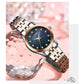 CURREN Ladies Watch with Two-Tone Stainless Steel Bracelet 28mm Dial with Rhinestones Markers Shimmering Shell Dial Elegant Idea