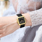 CURREN Chic Elegant Women's Watch Square Minimalist Dial with Luminous Hands Luxury Simple Quartz Wristwatch Ladies