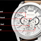 MEGIR Luxury Men's Watch Fashion Simple Casual Sports Watches for Men Leather Strap Waterproof Quartz Chronograph Clock 3010