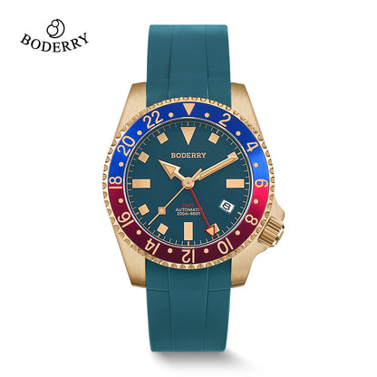 Boderry ADMIRAL GMT Watch Titanium Diver Watches 200M Waterproof Wristwatch Automatic Mechanical New Luxury Watches For Men