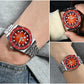 San Martin 37.5-40mm Limited Edition Red JianZhan Enamel Sunburst Dial Men's Diver Watch Miyota 9015 Automatic Mechanical SN0148
