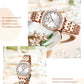 CURREN Classy Dress Watches for Women Stainless Steel Band Clock Female Rhinestone Dial Slim Wristwatches Ladies