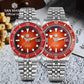 San Martin 37.5-40mm Limited Edition Red JianZhan Enamel Sunburst Dial Men's Diver Watch Miyota 9015 Automatic Mechanical SN0148