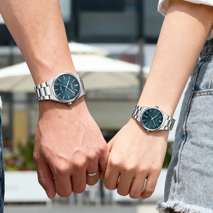 CURREN Fashion Dress Quartz Watches for Men/Women Minimalist Design Dial with Luminous Hands Stainless Steel Band