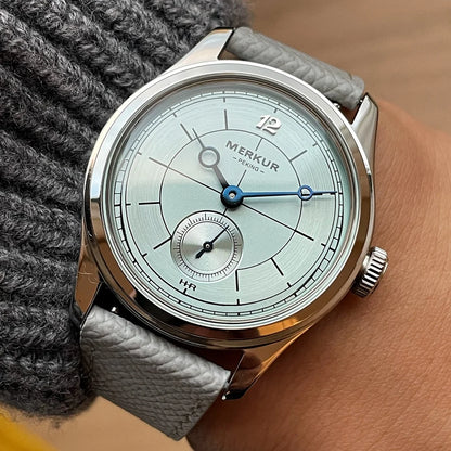 The New MERKUR Cross Line Sector Dial Salmon Retro Casual Watch for Men Business Series Manual Chorded Watch Relogio
