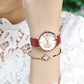 MEGIR Luxury Woman Wristwatch Elegant Waterproof Leather Strap Female Quartz Watches Diamond Dress Clock Gifts for Ladies 4213