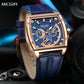 MEGIR Fashion Men Watch Chronograph Luxury Waterproof Military Wristwatch Leather Sport Quartz Date Week Clock Reloj Hombre 2204