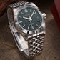 Baltany S4102 Business Man Automatic Mechanical Wristwatch 36mm Linen Dial Engine Turned Bezel NH35 Luxury Dress Watch For Man