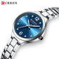 CURREN Simple Elegance Women's Watches NEW Thin  Quartz Stainless Steel Band Wristwatch Waterproof Clock Gift for Ladies