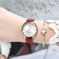 MEGIR Luxury Woman Wristwatch Elegant Waterproof Leather Strap Female Quartz Watches Diamond Dress Clock Gifts for Ladies 4213