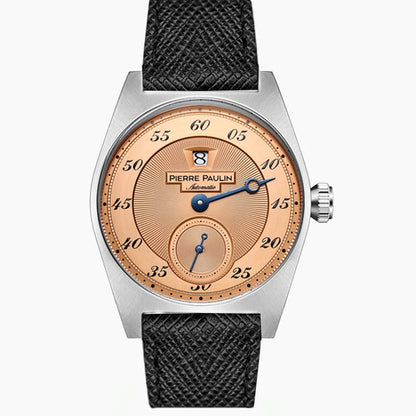 Spot goods Pierre Paulin Jumping Hour Men Watch Silver Dial Automatic St17 Mechanical Watch Vintage Date Window 36mm Metal