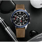 RUIMAS Luxury Brand Chronograph Watches for Men Fashion Leather Sports Military Wristwatch Luminous Clock Auto Date Reloj Hombre