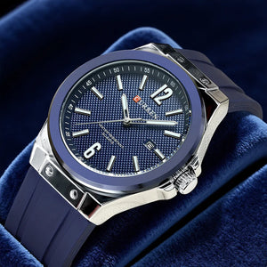 CURREN Fashion Minimalist Men's Watch with Date Display Casual Silicone Strap Quartz Wristwatches Luminous