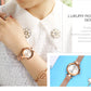 MEGIR Luxury Rose Gold Watch Women Bracelet Casual Quartz Wristwatches Steel Mesh Band Waterproof Ladies Watches Reloj Mujer