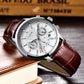 LIGE New Brown Leather Watch for Men Fashion Top Brand Luxury Men's Quartz Wristwatches Casual Waterproof Luminous Chronograph