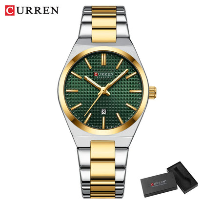 CURREN Fashion Luxury Brand Women's Watches New Simple Quartz Wristwatch with Stainless Steel Bracelet Luminous Hands