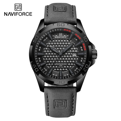Naviforce Brand Luxury Men Watches Leather Strap Male Waterproof Military Wristwatch Quartz Date Clock Relogio Masculino 2023