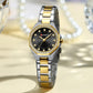 CURREN Luxury Elegance Watch for Women Simple Quartz Wristwatches with Sparkling Rhinestones Stainless Steel Bracelet Waterproof