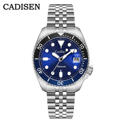 CADISEN New Luminous Men Mechanical Wristwatches Ceramic Bezel Sapphire Glass NYLON Band Automatic Watch Men Relogio Masculino