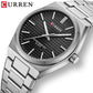 CURREN Fashion Dress Quartz Watches for Men/Women Minimalist Design Dial with Luminous Hands Stainless Steel Band