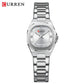 CURREN Women's Slim Quartz Watch Luxury Classic Round Dial with Rhinestone Elegant Stainless Steel Band for Ladies