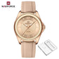 NAVIFORCE Original Women's Watches Classic Round Dial Silicone Strap 3ATM Waterproof Luxury Watch for Women Give for girls gifts