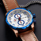 MEGIR Chronograph Sport Watch for Men Leather Strap Quartz Military Wristwatch Waterproof Calendar Clock Relogio Masculino 2082