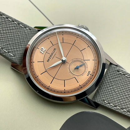 Pierre Paulin Salmon Dial Watch A thinner Case 50m Skin Diver Watch Vintage Mechanical Hand Watch 38mm Relogio Masculino
