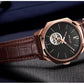 MEGIR Retro Men's Wristwatch Luxury Automatic Mechanical Watches Leather Sapphire 5ATM Waterproof Watch Relogio Masculino 62073