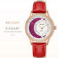 MEGIR Diamond Women Luxury Watch Elegant Ladies Quartz Wristwatch Female Bracelet Watches Waterproof Leather Dress Clock 4218